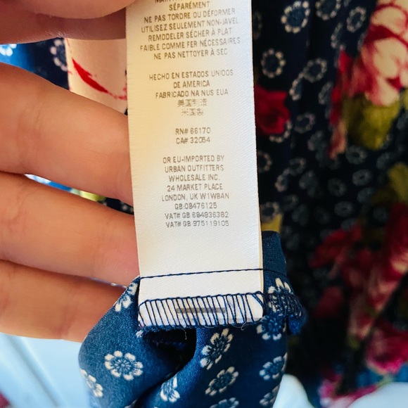 Free People | NEW Strappy Blue Floral Rose Lace Trim Midi Dress - Picture 13 of 13